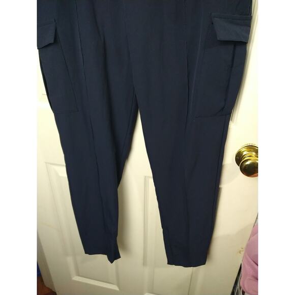 Boohoo Men's L Pants Technical Slim Fit Stretch Cargo Blue - Picture 3 of 10
